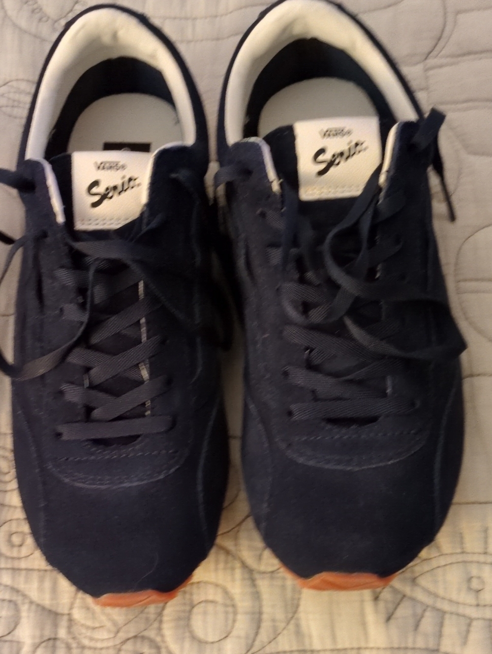 Vans Navy Suede Sneakerinas with White Accents-Women's size 8.5